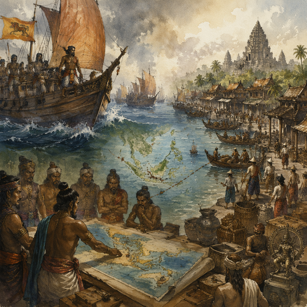 Chola and Srivijaya maritime power in 1025