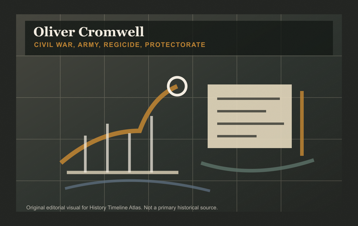 Oliver Cromwell: civil war, army, regicide, and protectorate