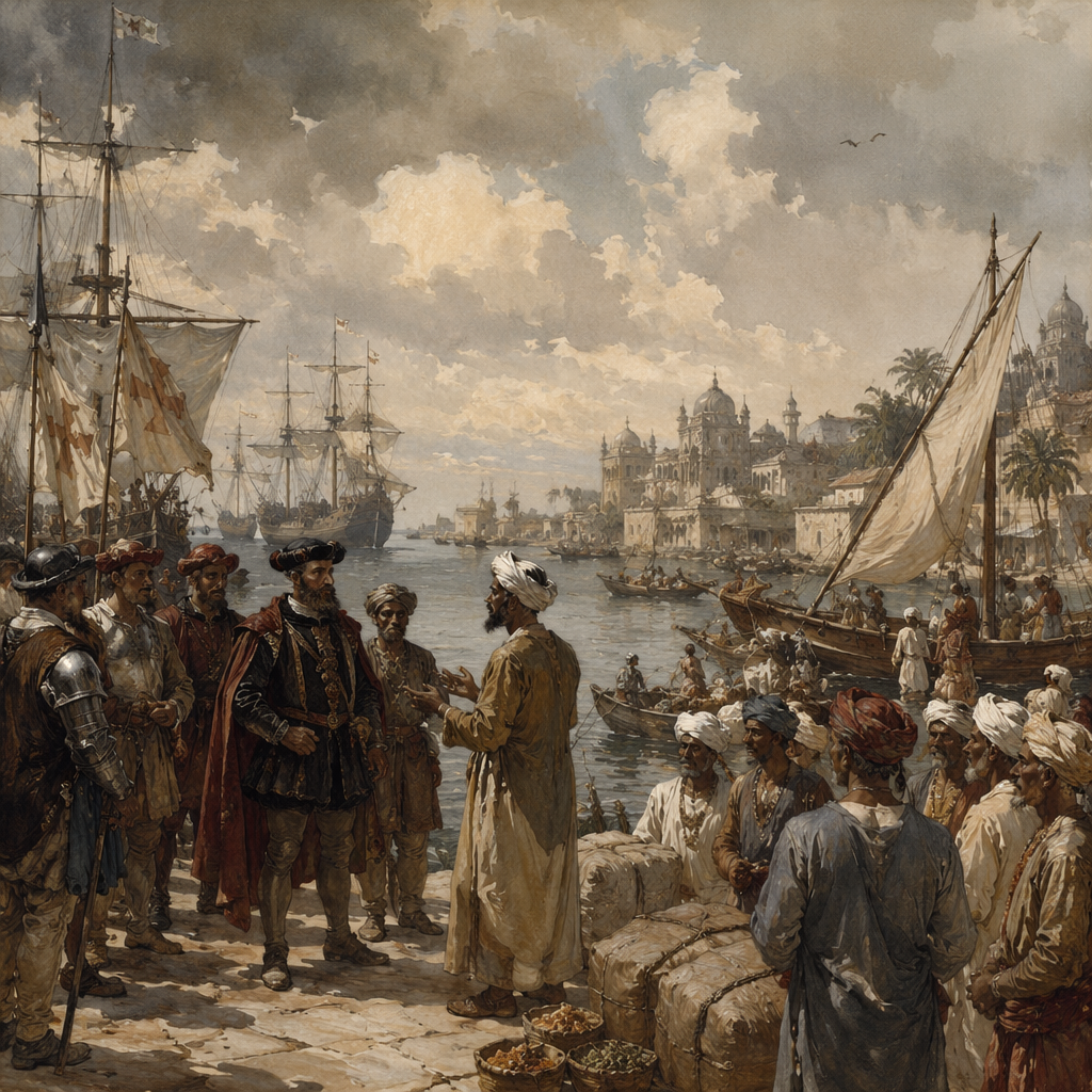 Vasco da Gama at Calicut and the Indian Ocean